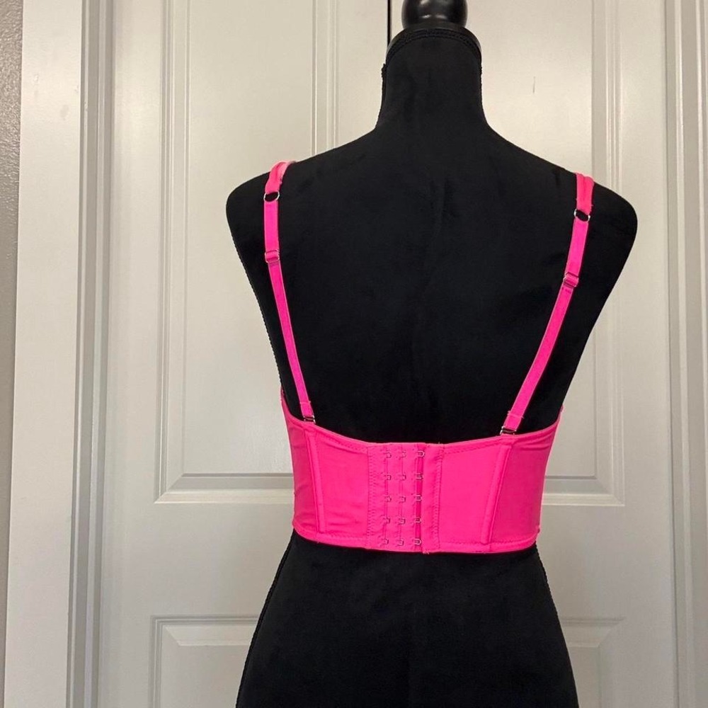 Out From Under Hot Pink Valentines Corset Top Size S - Picture 3 of 4